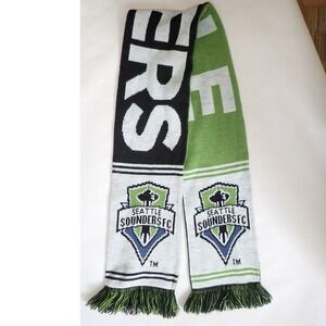 MLS‎ Seattle Sounders FC Acrylic Green/Blk/White Scarf Soccer Futbol Winter